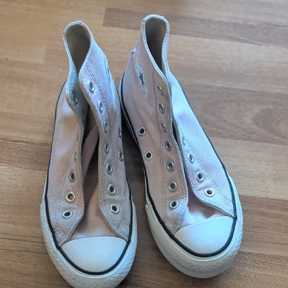 Classic Pink Canvas High-Top Chuck Taylors (Platform Thick Sole)